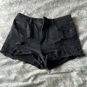 Aeropostale vintage high rise shorty black jean shorts